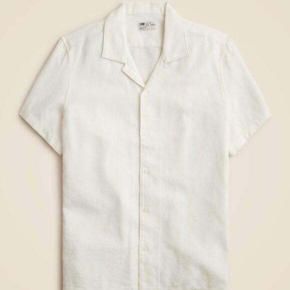J. Crew Short-sleeve textured cotton camp-collar shirt Size XL - Picture 1 of 6